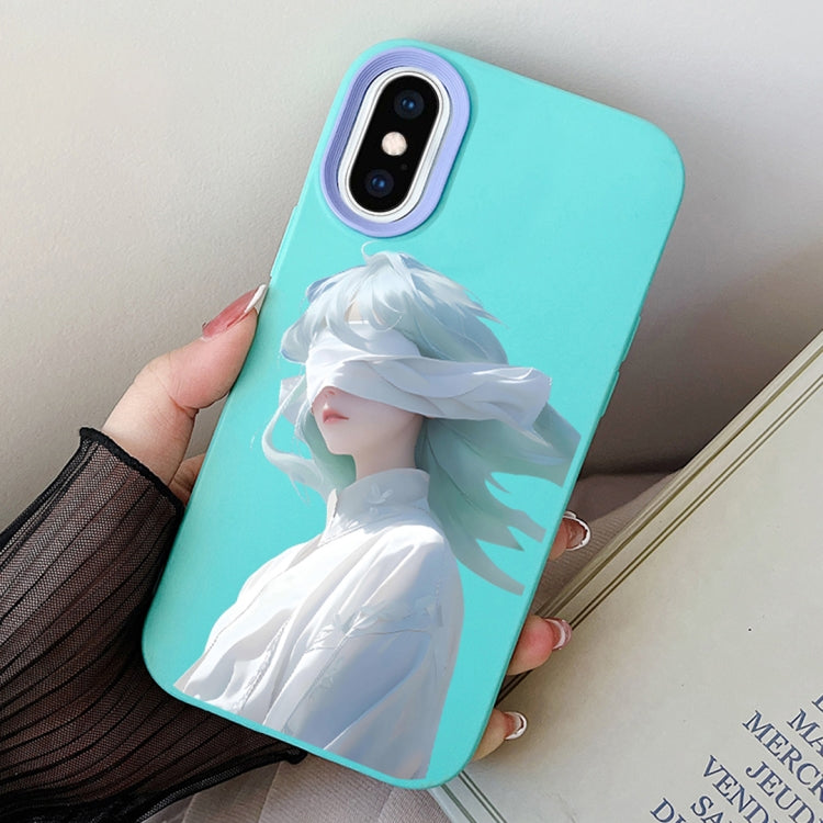 Blindfold Girl PC Hybrid TPU Phone Case, For iPhone XS Max, For iPhone 7 Plus / 8 Plus