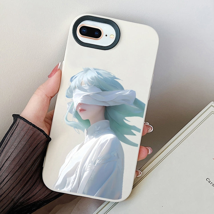 Blindfold Girl PC Hybrid TPU Phone Case, For iPhone XS Max, For iPhone 7 Plus / 8 Plus