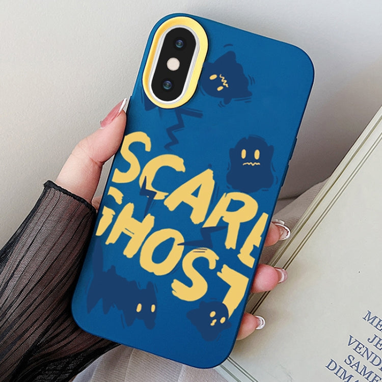 Scared Ghost PC Hybrid TPU Phone Case, For iPhone 11 Pro, For iPhone X / XS, For iPhone XR