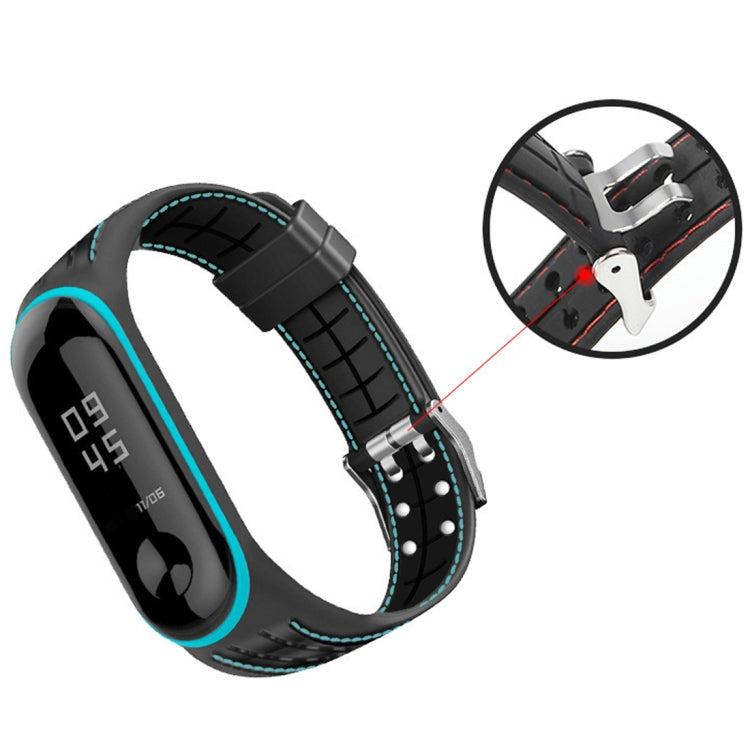 For Xiaomi Mi Band 4 / 3 Silicone Two-color Thread Replacement Strap Watchband, Bamboo Joint Texture