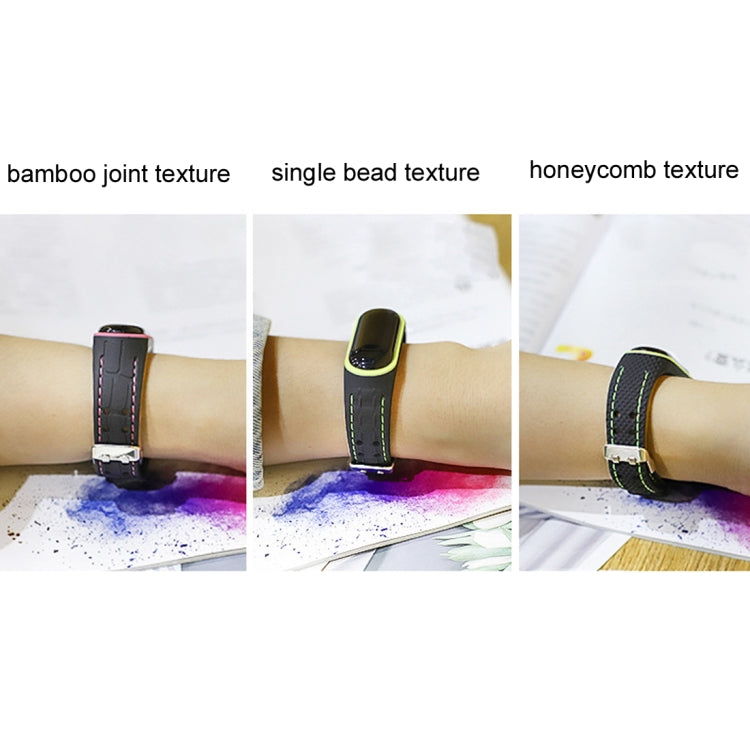 For Xiaomi Mi Band 4 / 3 Silicone Two-color Thread Replacement Strap Watchband, Bamboo Joint Texture