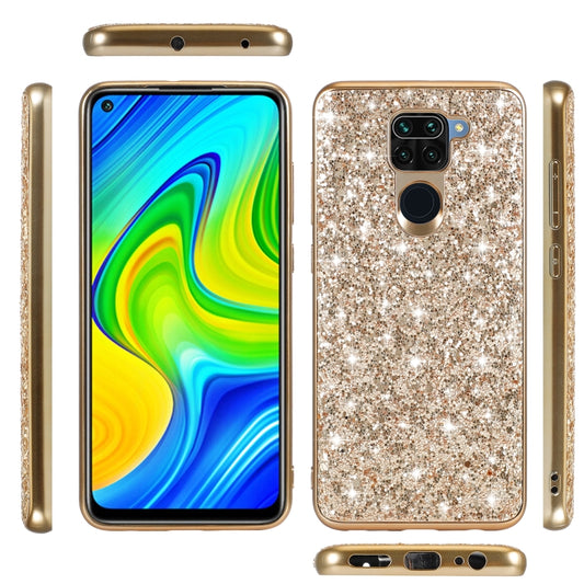 Galaxy Note 20 case featuring glitter powder design and TPU shockproof protection layer