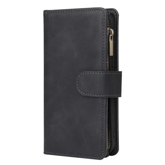 Horizontal flip wallet case for iPhone 12 showing interior card compartments and photo frame