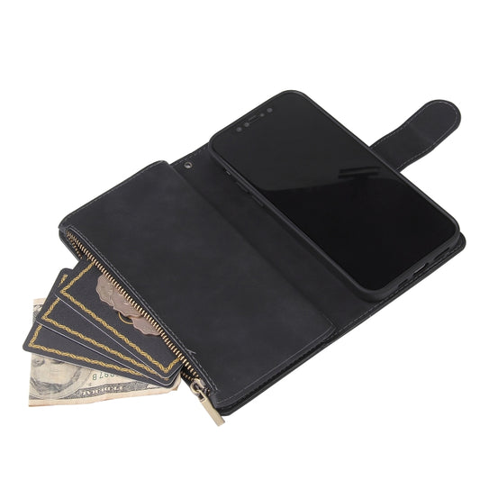 Frosted leather iPhone 12 mini protective case with multiple card slot storage capacity