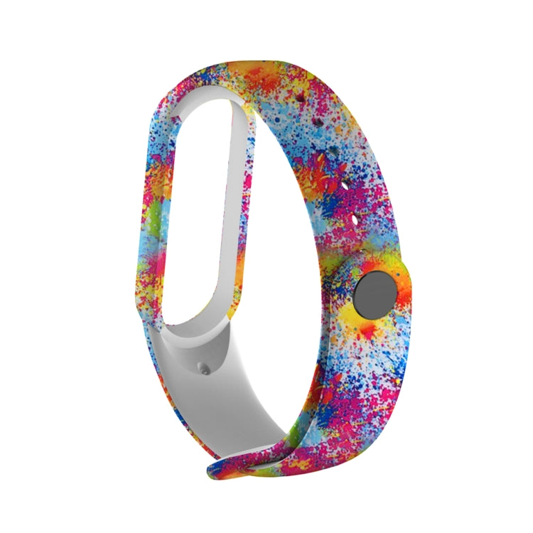 For Xiaomi Mi Band 5 TPU Replacement Strap Watchband, Peacock, Splash Ink, Skull, Butterflies, Colorful Skull, Facebook, Birds and Flowers, Blue Rose, Flamingo, Dog Paw, Stripe, Grass, Yellow Leopard, Gorgeous Starry Sky, Red Lips