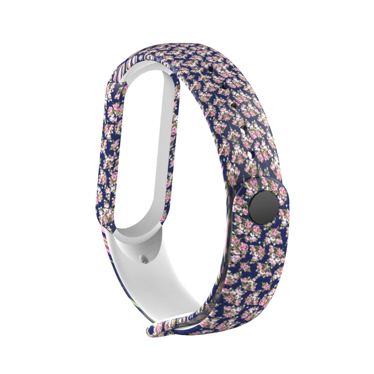 For Xiaomi Mi Band 5 TPU Replacement Strap Watchband, Peacock, Splash Ink, Skull, Butterflies, Colorful Skull, Facebook, Birds and Flowers, Blue Rose, Flamingo, Dog Paw, Stripe, Grass, Yellow Leopard, Gorgeous Starry Sky, Red Lips