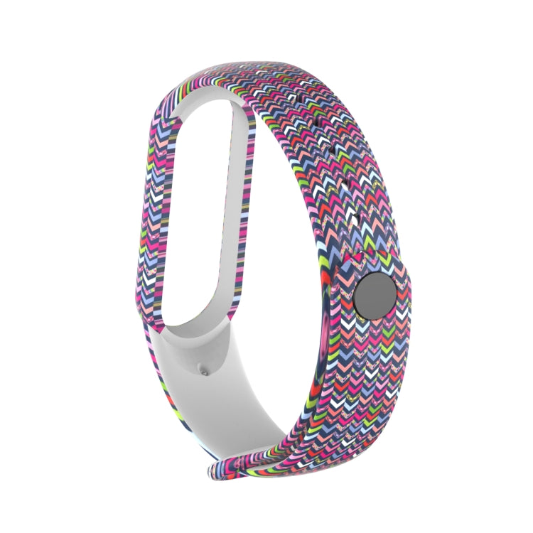 For Xiaomi Mi Band 5 TPU Replacement Strap Watchband, Peacock, Splash Ink, Skull, Butterflies, Colorful Skull, Facebook, Birds and Flowers, Blue Rose, Flamingo, Dog Paw, Stripe, Grass, Yellow Leopard, Gorgeous Starry Sky, Red Lips