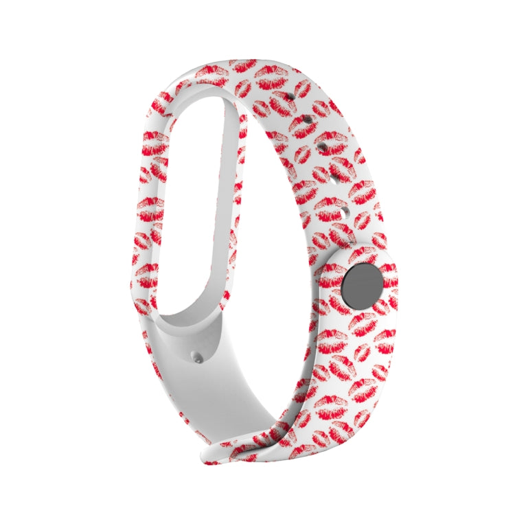 For Xiaomi Mi Band 5 TPU Replacement Strap Watchband, Peacock, Splash Ink, Skull, Butterflies, Colorful Skull, Facebook, Birds and Flowers, Blue Rose, Flamingo, Dog Paw, Stripe, Grass, Yellow Leopard, Gorgeous Starry Sky, Red Lips