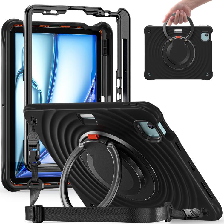 Rotation Handle Holder Silicone Hybrid PC Tablet Case, For iPad Air 13 2026 / 2025 / 2024, For iPad Air 11 2026 / 2025 / 2024, For iPad Pro 13 2025 / 2024, For iPad Pro 11 2025 / 2024, For iPad 10th Gen 10.9 2022, For iPad mini 2024 / mini 6