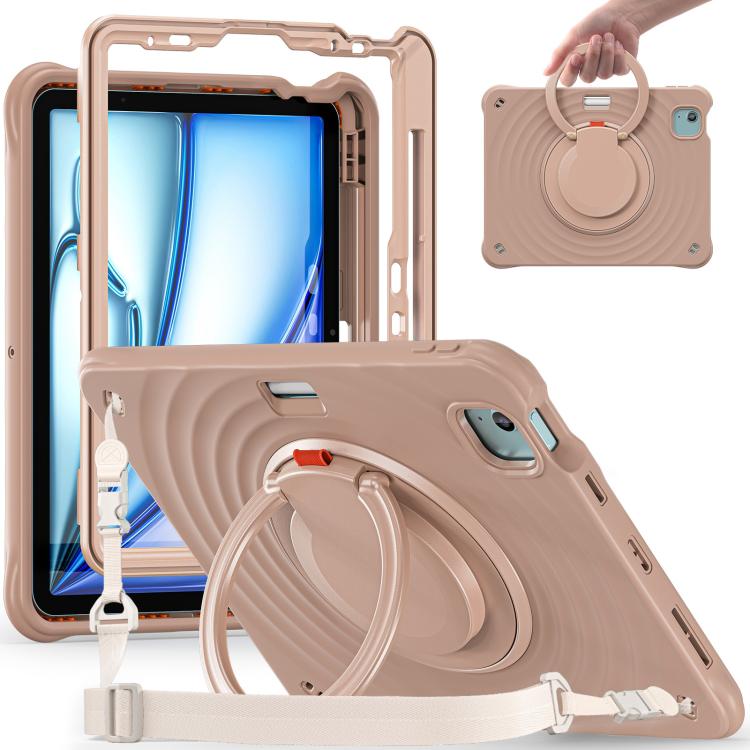 Rotation Handle Holder Silicone Hybrid PC Tablet Case, For iPad Air 13 2026 / 2025 / 2024, For iPad Air 11 2026 / 2025 / 2024, For iPad Pro 13 2025 / 2024, For iPad Pro 11 2025 / 2024, For iPad 10th Gen 10.9 2022, For iPad mini 2024 / mini 6