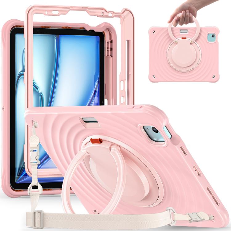 Rotation Handle Holder Silicone Hybrid PC Tablet Case, For iPad Air 13 2026 / 2025 / 2024, For iPad Air 11 2026 / 2025 / 2024, For iPad Pro 13 2025 / 2024, For iPad Pro 11 2025 / 2024, For iPad 10th Gen 10.9 2022, For iPad mini 2024 / mini 6