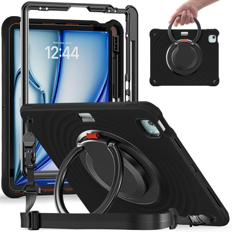 Rotation Handle Holder Silicone Hybrid PC Tablet Case, For iPad Air 13 2026 / 2025 / 2024, For iPad Air 11 2026 / 2025 / 2024, For iPad Pro 13 2025 / 2024, For iPad Pro 11 2025 / 2024, For iPad 10th Gen 10.9 2022, For iPad mini 2024 / mini 6