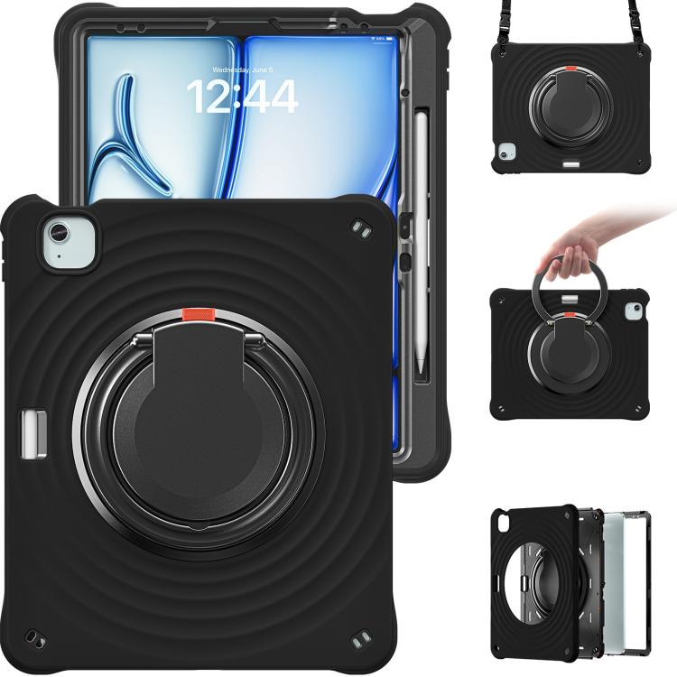 Rotation Handle Holder Silicone Hybrid PC Tablet Case, For iPad Air 13 2026 / 2025 / 2024, For iPad Air 11 2026 / 2025 / 2024, For iPad Pro 13 2025 / 2024, For iPad Pro 11 2025 / 2024, For iPad 10th Gen 10.9 2022, For iPad mini 2024 / mini 6