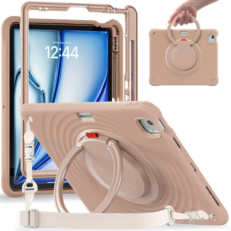 Rotation Handle Holder Silicone Hybrid PC Tablet Case, For iPad Air 13 2026 / 2025 / 2024, For iPad Air 11 2026 / 2025 / 2024, For iPad Pro 13 2025 / 2024, For iPad Pro 11 2025 / 2024, For iPad 10th Gen 10.9 2022, For iPad mini 2024 / mini 6