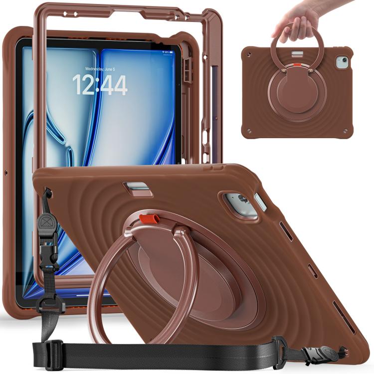 Rotation Handle Holder Silicone Hybrid PC Tablet Case, For iPad Air 13 2026 / 2025 / 2024, For iPad Air 11 2026 / 2025 / 2024, For iPad Pro 13 2025 / 2024, For iPad Pro 11 2025 / 2024, For iPad 10th Gen 10.9 2022, For iPad mini 2024 / mini 6