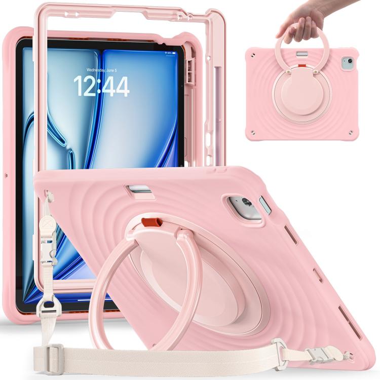 Rotation Handle Holder Silicone Hybrid PC Tablet Case, For iPad Air 13 2026 / 2025 / 2024, For iPad Air 11 2026 / 2025 / 2024, For iPad Pro 13 2025 / 2024, For iPad Pro 11 2025 / 2024, For iPad 10th Gen 10.9 2022, For iPad mini 2024 / mini 6