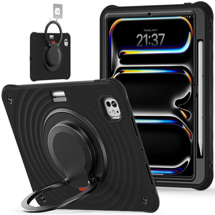Rotation Handle Holder Silicone Hybrid PC Tablet Case, For iPad Air 13 2026 / 2025 / 2024, For iPad Air 11 2026 / 2025 / 2024, For iPad Pro 13 2025 / 2024, For iPad Pro 11 2025 / 2024, For iPad 10th Gen 10.9 2022, For iPad mini 2024 / mini 6