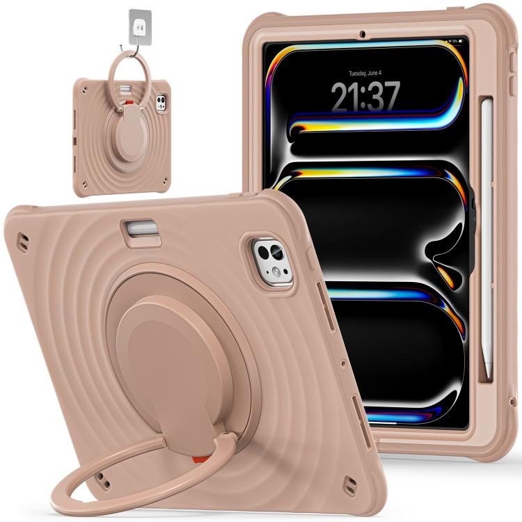 Rotation Handle Holder Silicone Hybrid PC Tablet Case, For iPad Air 13 2026 / 2025 / 2024, For iPad Air 11 2026 / 2025 / 2024, For iPad Pro 13 2025 / 2024, For iPad Pro 11 2025 / 2024, For iPad 10th Gen 10.9 2022, For iPad mini 2024 / mini 6