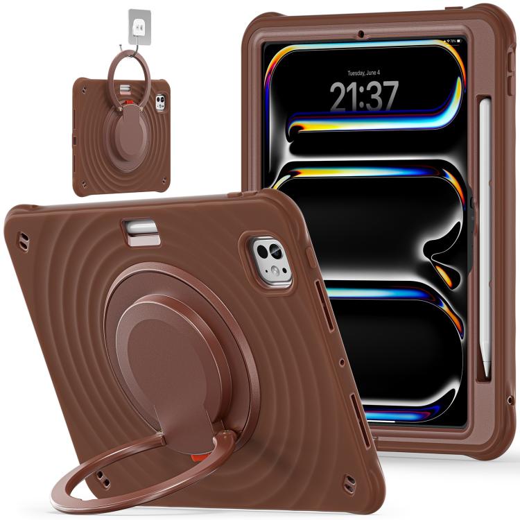 Rotation Handle Holder Silicone Hybrid PC Tablet Case, For iPad Air 13 2026 / 2025 / 2024, For iPad Air 11 2026 / 2025 / 2024, For iPad Pro 13 2025 / 2024, For iPad Pro 11 2025 / 2024, For iPad 10th Gen 10.9 2022, For iPad mini 2024 / mini 6