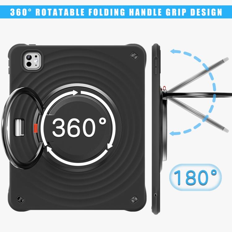 Étui hybride en silicone avec poignée rotative pour tablette, pour iPad mini 2024/mini 6, iPad 10e génération 10.9 2022, iPad 10.2 2021/2020/2019