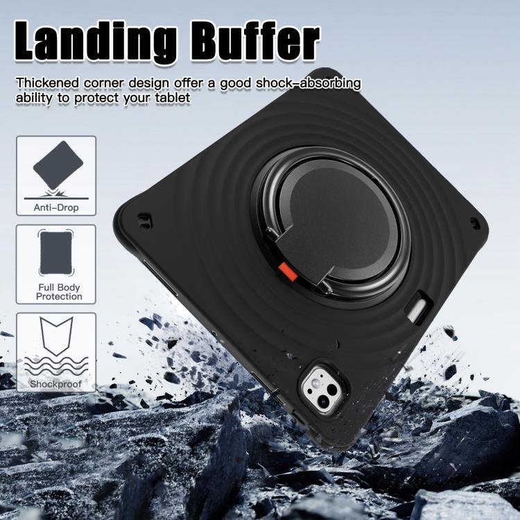 Étui hybride en silicone avec poignée rotative pour tablette, pour iPad mini 2024/mini 6, iPad 10e génération 10.9 2022, iPad 10.2 2021/2020/2019