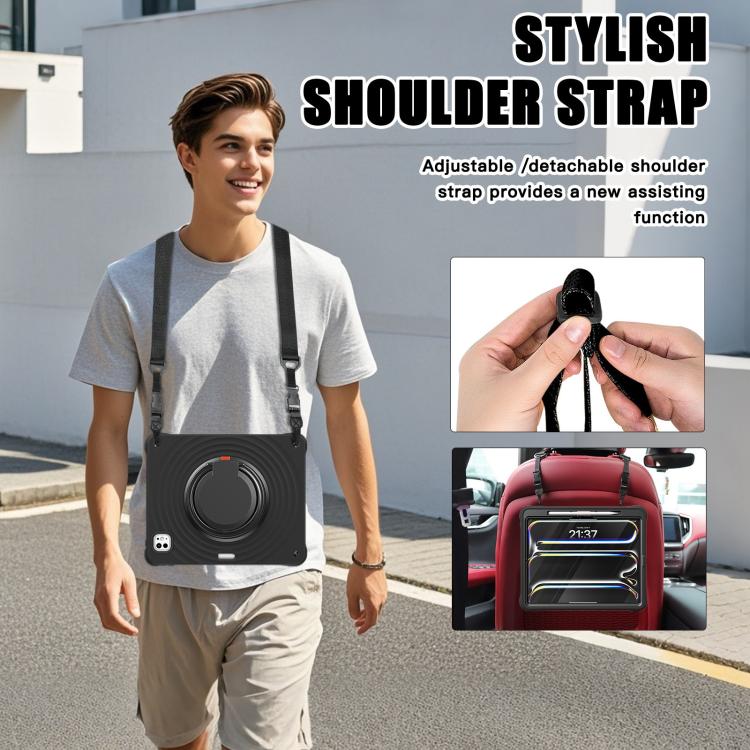 Étui hybride en silicone avec poignée rotative pour tablette, pour iPad mini 2024/mini 6, iPad 10e génération 10.9 2022, iPad 10.2 2021/2020/2019