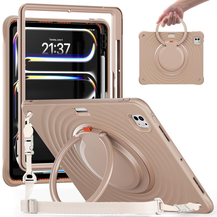 Rotation Handle Holder Silicone Hybrid PC Tablet Case, For iPad Air 13 2026 / 2025 / 2024, For iPad Air 11 2026 / 2025 / 2024, For iPad Pro 13 2025 / 2024, For iPad Pro 11 2025 / 2024, For iPad 10th Gen 10.9 2022, For iPad mini 2024 / mini 6