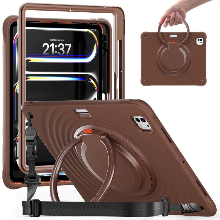 Rotation Handle Holder Silicone Hybrid PC Tablet Case, For iPad Air 13 2026 / 2025 / 2024, For iPad Air 11 2026 / 2025 / 2024, For iPad Pro 13 2025 / 2024, For iPad Pro 11 2025 / 2024, For iPad 10th Gen 10.9 2022, For iPad mini 2024 / mini 6