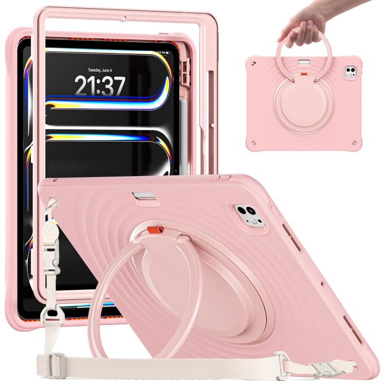 Rotation Handle Holder Silicone Hybrid PC Tablet Case, For iPad Air 13 2026 / 2025 / 2024, For iPad Air 11 2026 / 2025 / 2024, For iPad Pro 13 2025 / 2024, For iPad Pro 11 2025 / 2024, For iPad 10th Gen 10.9 2022, For iPad mini 2024 / mini 6