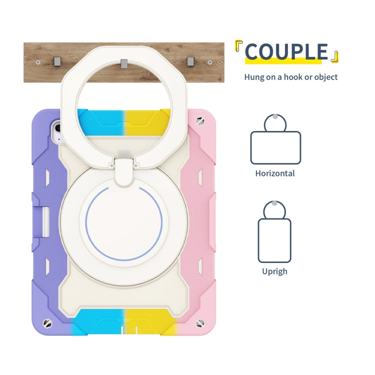 Étui en silicone avec anneau rotatif et emplacement pour stylet pour iPad Air 11 (2024/2025), iPad Pro 13 (2024), iPad Air 13 (2024/2025), iPad Pro 11 (2024)