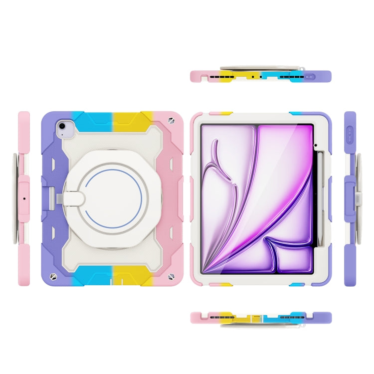 Étui en silicone avec anneau rotatif et emplacement pour stylet pour iPad Air 11 (2024/2025), iPad Pro 13 (2024), iPad Air 13 (2024/2025), iPad Pro 11 (2024)