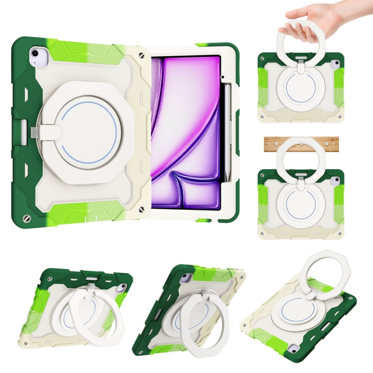 Étui en silicone avec anneau rotatif et emplacement pour stylet pour iPad Air 11 (2024/2025), iPad Pro 13 (2024), iPad Air 13 (2024/2025), iPad Pro 11 (2024)