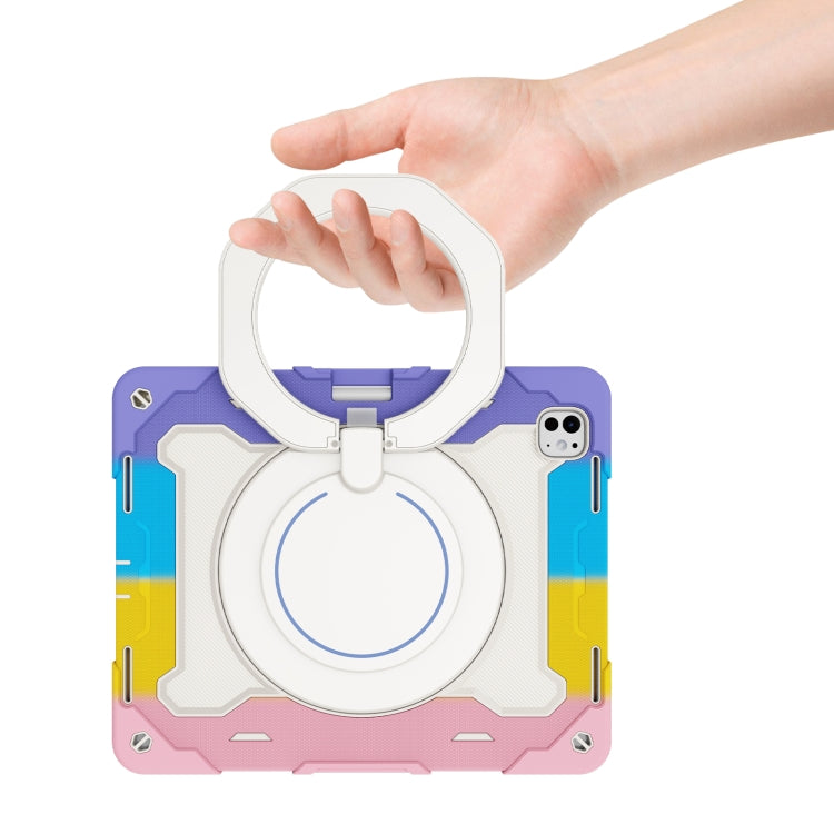 Armor Portable Rotating Ring Holder Silicone Tablet Case with Pen Slot, For iPad Pro 13 2025 / 2024, For iPad Pro 11 2025 / 2024, For iPad Air 11 2024 / 2025, For iPad Air 13 2024 / 2025