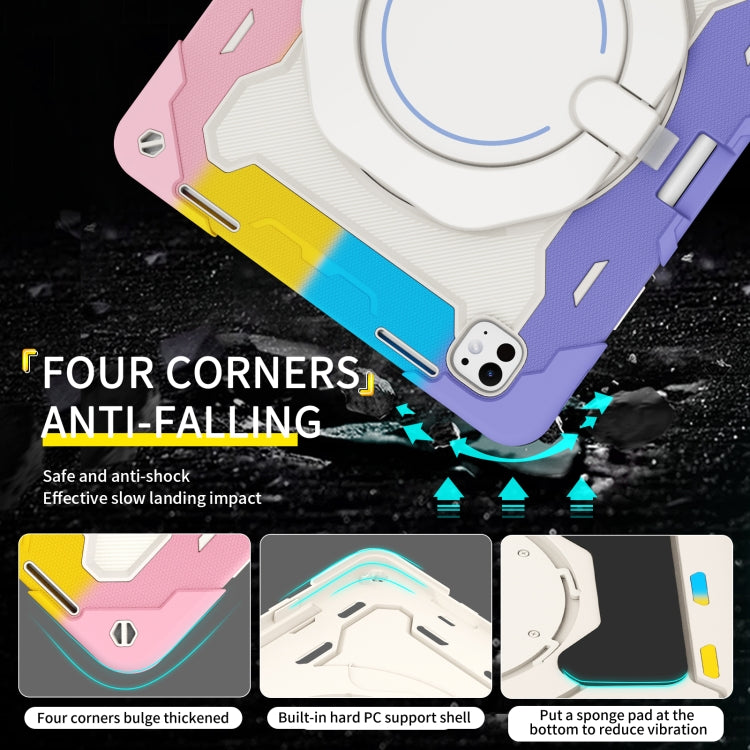 Armor Portable Rotating Ring Holder Silicone Tablet Case with Pen Slot, For iPad Pro 13 2025 / 2024, For iPad Pro 11 2025 / 2024, For iPad Air 11 2024 / 2025, For iPad Air 13 2024 / 2025