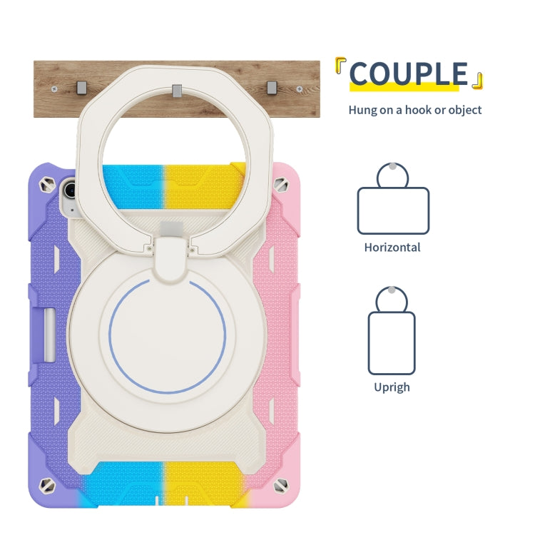 Étui en silicone avec anneau rotatif et emplacement pour stylet pour iPad Air 11 (2024/2025), iPad Pro 13 (2024), iPad Air 13 (2024/2025), iPad Pro 11 (2024)