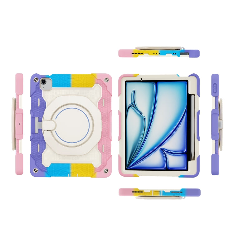 Étui en silicone avec anneau rotatif et emplacement pour stylet pour iPad Air 11 (2024/2025), iPad Pro 13 (2024), iPad Air 13 (2024/2025), iPad Pro 11 (2024)