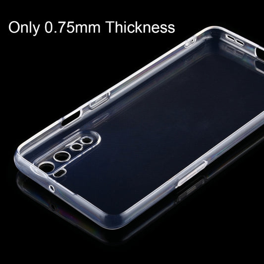 Crystal-clear soft case fitted snugly on iPhone 12 Pro displaying full phone design