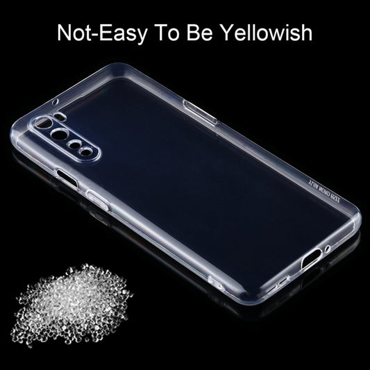 Transparent TPU bumper detail showing raised edge protection for iPhone 12 camera lens