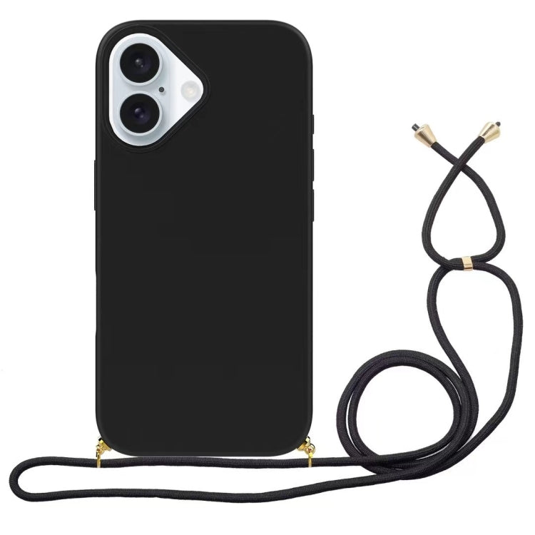 Wheat Straw Material + TPU Phone Case with Lanyard, For iPhone 16
