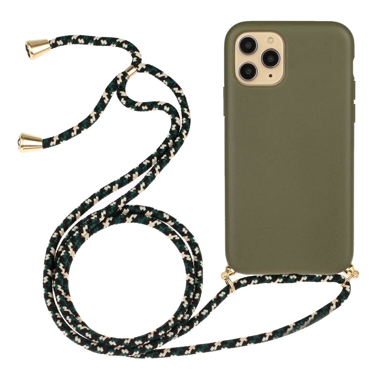 Wheat Straw Material + TPU Phone Case with Lanyard, For iPhone 16 Pro Max, For iPhone 16 Pro, For iPhone 16 Plus