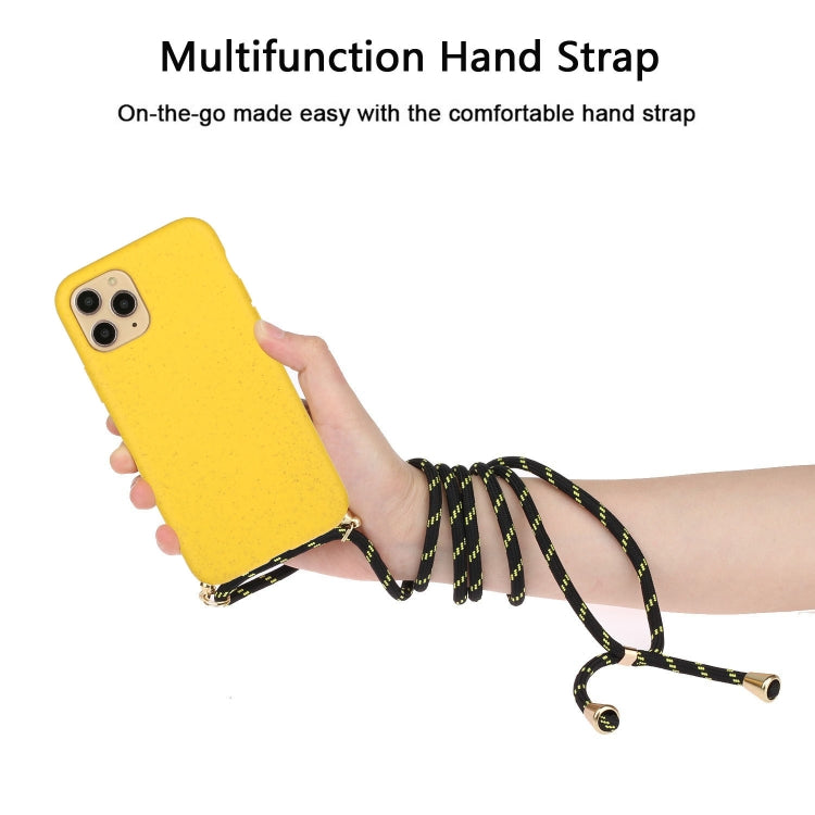 Wheat Straw Material + TPU Phone Case with Lanyard, For iPhone 16
