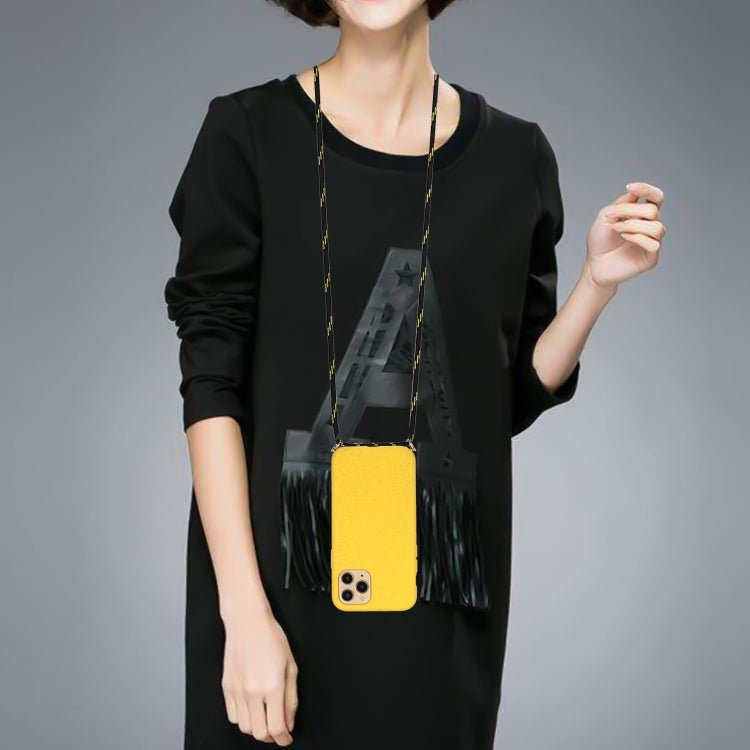 Wheat Straw Material + TPU Phone Case with Lanyard, For iPhone 16