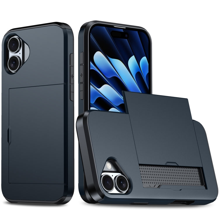 Shockproof Armor Case With Card Slot For iPhone 16 Plus And iPhone 16