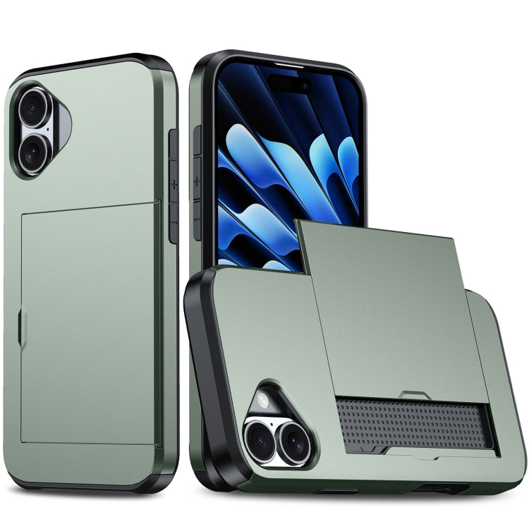 Shockproof Armor Case With Card Slot For iPhone 16 Plus And iPhone 16