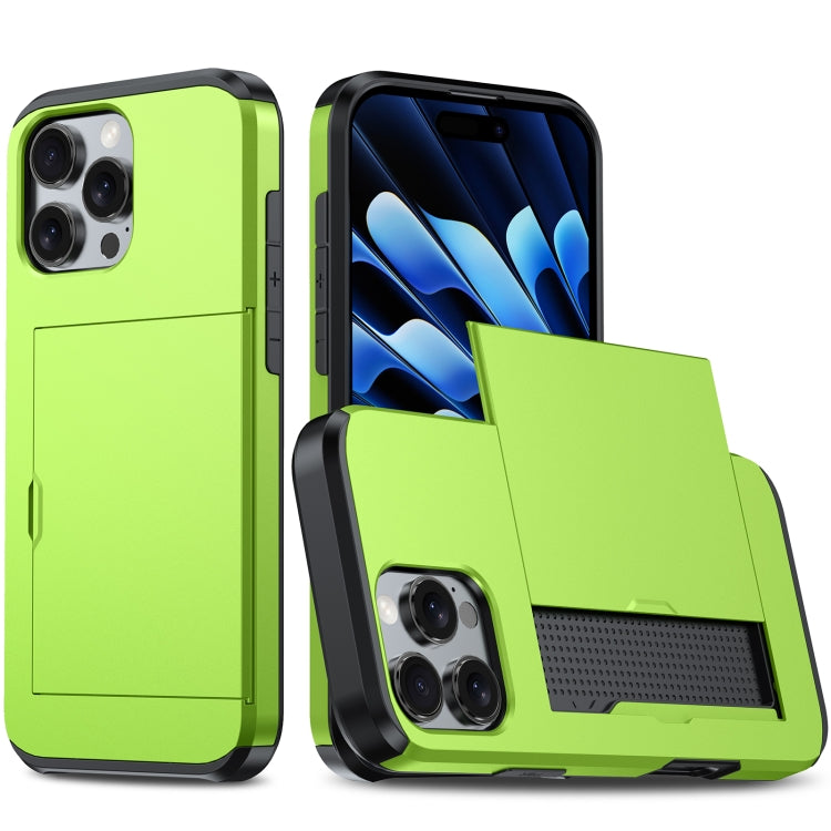 Shockproof Armor Phone Case with Card Slot, For iPhone 16 Pro, For iPhone 16 Plus