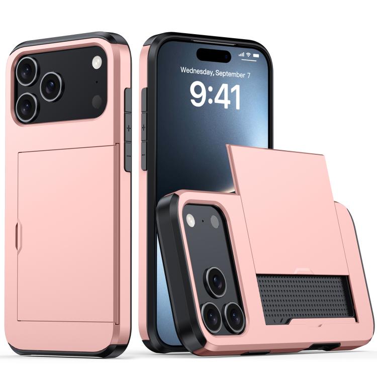 Shockproof Armor Phone Case with Card Slot, For iPhone 17 Pro, For iPhone 17