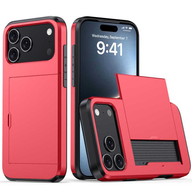Shockproof Armor Phone Case with Card Slot, For iPhone 17 Pro, For iPhone 17