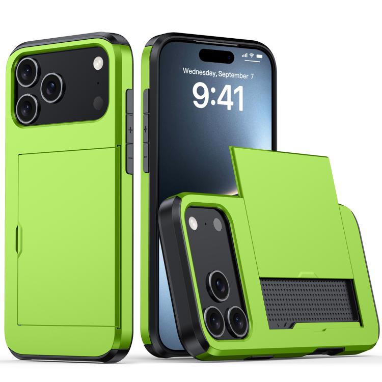 Shockproof Armor Phone Case with Card Slot, For iPhone 17e / 16e, For iPhone 17 Pro Max