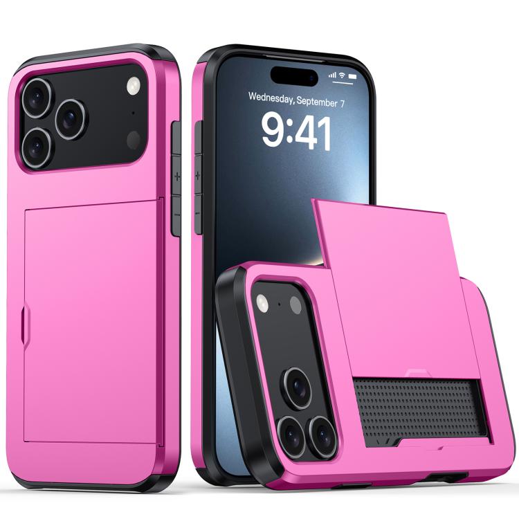 Shockproof Armor Phone Case with Card Slot, For iPhone 17e / 16e, For iPhone 17 Pro Max
