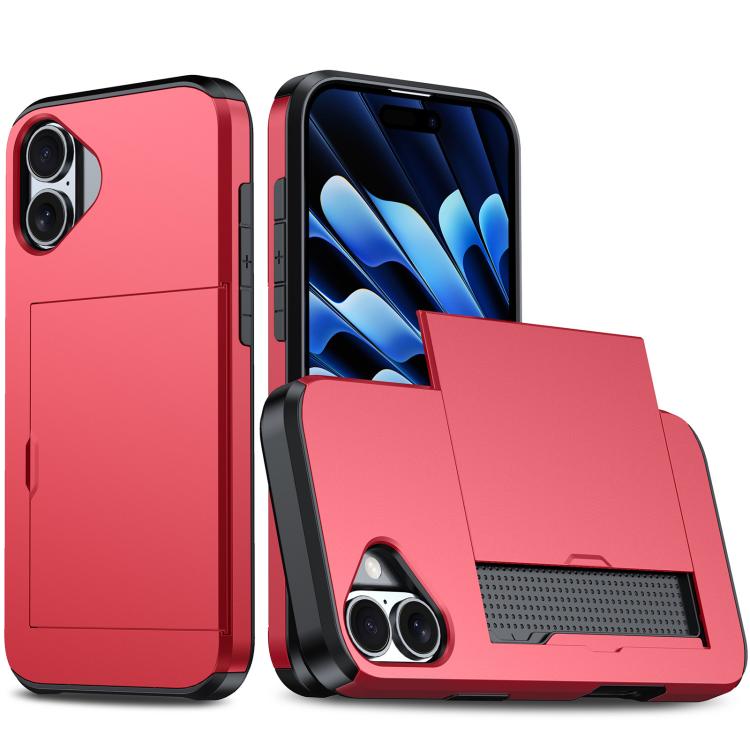 Shockproof Armor Phone Case with Card Slot, For iPhone 17 Pro, For iPhone 17